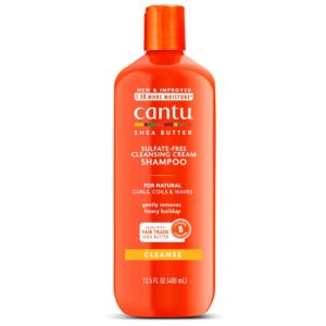 شامپو شی باتر موهای فر و حالت دار کنتو بدون سولفات Cantu Cleansing Cream Shampoo For Curls,Coils,Wavy Hair 400ml