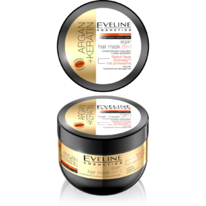 ماسک 8کاره آرگان و کراتین ایولاین آبرسان و احیاکننده مو EVELINE Argan+Keratin HairMask 8in1 300ml