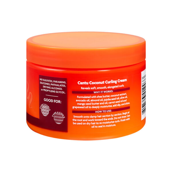 کرم حالت دهنده موی فر شی باتر و نارگیل کنتو Cantu COCONUT CURLING CREAM 340ml