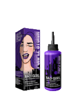 رنگ مو فانتزی بنفش تیره بدگرل مدل پرپل استورم Bad Girl Semi Permanent Color Purple Storm 150ml