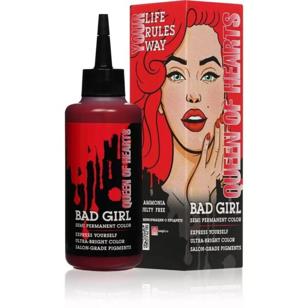 رنگ مو فانتزی قرمز بدگرل مدل کوئیین آو هارتز Bad Girl Hair Color Queen Of Hearts 150ml