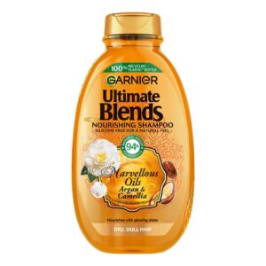 شامپو موهای خشک و کدر گارنیر روغن آرگان و کاملیا Garnier Fructis Ultimate Blends Argan And Camellia For Dry,Dull Hair Shampoo 400ml