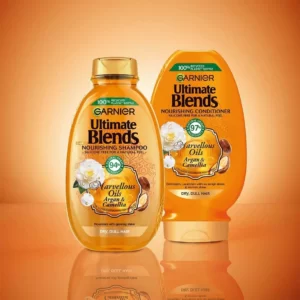 شامپو موهای خشک و کدر گارنیر روغن آرگان و کاملیا Garnier Fructis Ultimate Blends Argan And Camellia For Dry,Dull Hair Shampoo 400ml