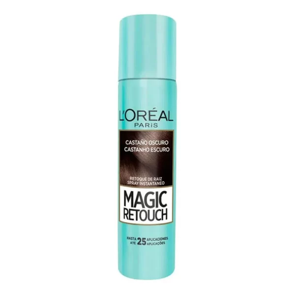 کانسیلر ریشه مو لورآل رنگ قهوه ای تیره L’Oreal Magic Retouch Dark Brown Temporary Instant Grey Root Concealer Spray 75ml