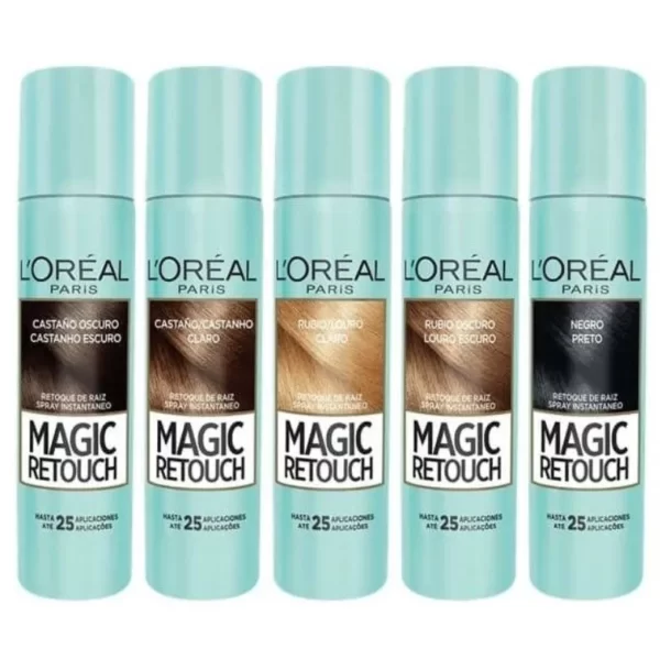 کانسیلر ریشه مو لورآل رنگ قهوه ای تیره L’Oreal Magic Retouch Dark Brown Temporary Instant Grey Root Concealer Spray 75ml