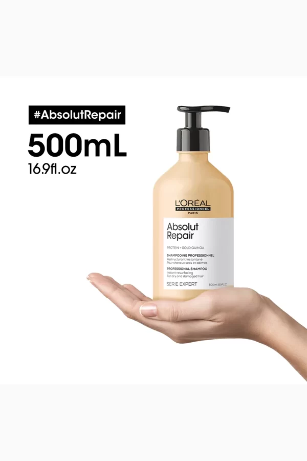 شامپو ترمیم کننده و پروتئینه لورآل پروفشنال L'Oreal Professionnel Absolute Repair Instant Resurfacing شامپو ترمیم کننده و پروتئینه لورآل پروفشنال L'Oreal Professionnel Absolute Repair Instant Resurfacing Shampoo 500ml500ml