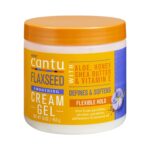 کرم ژل استایل و مراقبت موی فر کنتو مدل بذرکتان Cantu Flaxseed Styling Cream Gel with Aloe, Honey, Shea Butter & Vitamin E 453g