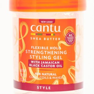 ژل استایل و تقویت کننده موی فر کنتو مدل روغن کرچک سیاه Cantu Shea Butter Hair Strengthening Styling Gel with Jamaican Black Caster Oil 524g