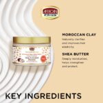 ماسک مو درمانی دیتوکس و پاکسازی موی فر افریکن پراید African Pride MOISTURE MIRACLE MOROCCAN CLAY & SHEA BUTTER MASQUE 340ml