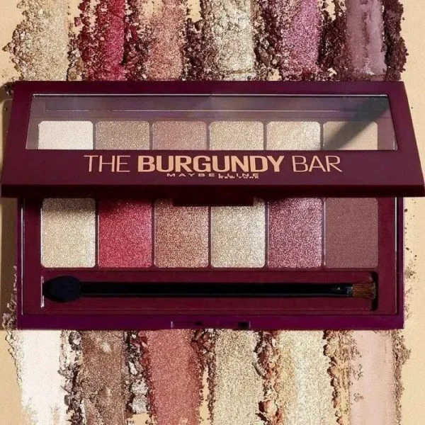 پالت سایه مدل برگندی بار میبلین Maybelline THE BURGUNDY BAR EYESHADOW PALETTE