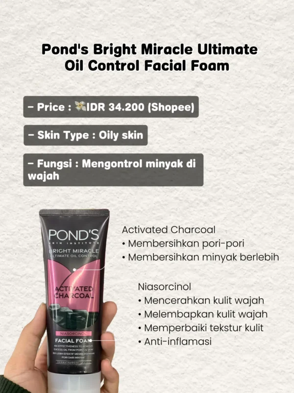 شوینده صورت کنترل چربی پوندز PONDS Bright Miracle Ultimate Oil Control Facial Foam 100g