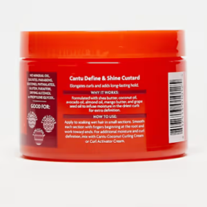 کرم‌ژل استایل و براق‌کننده فر مو برند کنتو Cantu Define & Shine Custard with Shea Butter for Natural Hair 340g