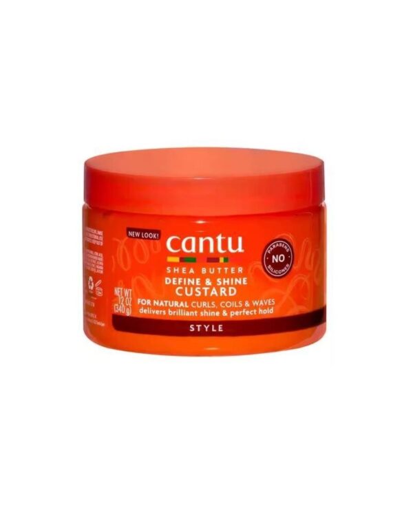 کرم‌ژل استایل و براق‌کننده فر مو برند کنتو Cantu Define & Shine Custard with Shea Butter for Natural Hair 340g