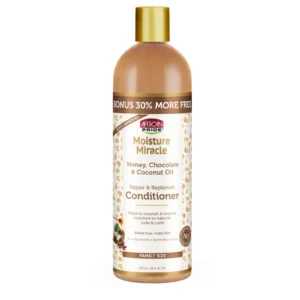 نرم کننده مخصوص موهای فر و حالت دار افریکن پراید African Pride Moisture Miracle Honey, Chocolate & Coconut Oil Conditioner 473ml