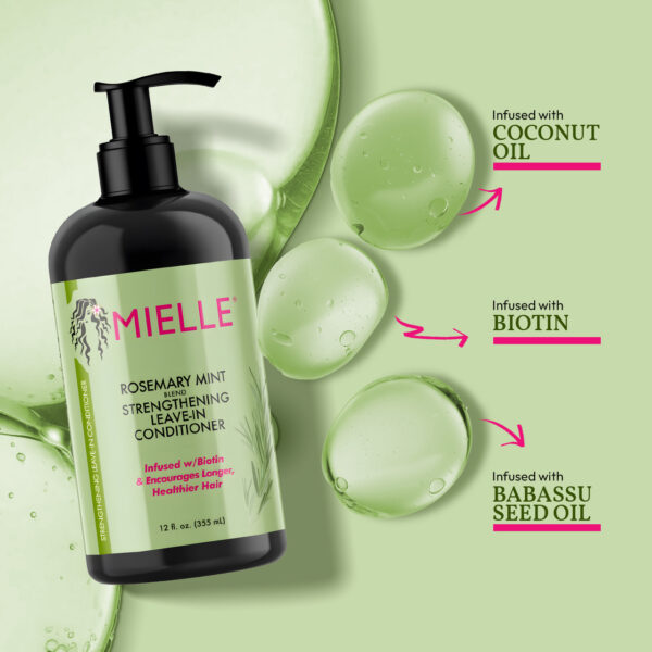 آبرسان تقویت‌کننده رزماری مایل Mielle Rosemary Mint Strengthening Leave-in Conditioner 355ml