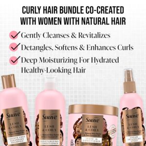 اسپری گره بازکن موی فر سواو Suave Lush & Coily Cream Detangler Spray 295ml