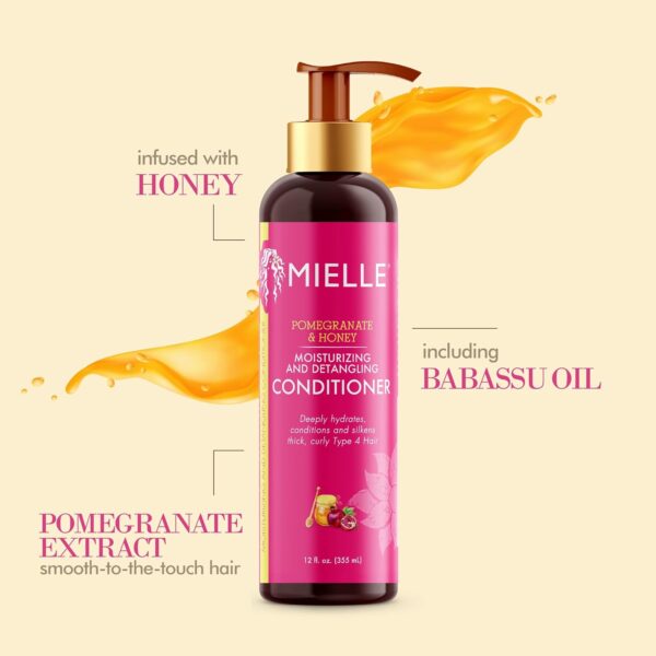 نرم‌کننده بدون سولفات موی فر میله با انار و عسل ۳۵۵ میلی‌لیتر – Mielle Pomegranate & Honey Detangling Conditioner 355ml