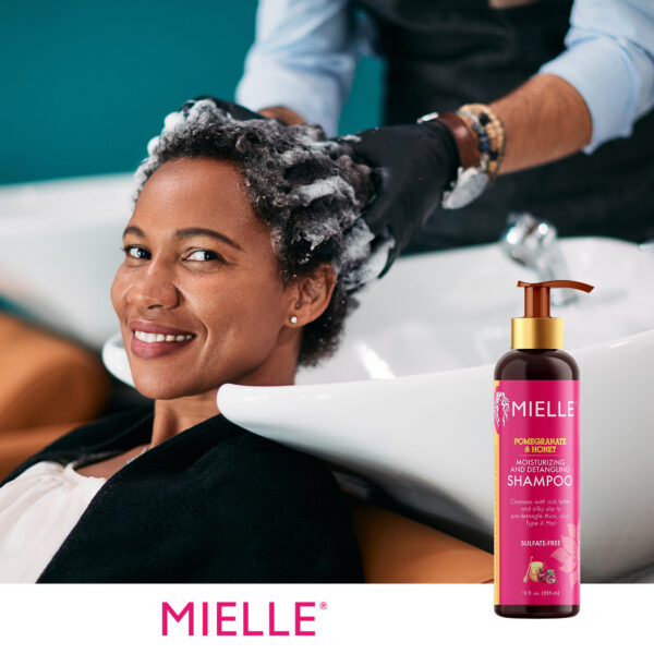 شامپو بدون سولفات موی فر میله با انار و عسل ۳۵۵ میلی‌لیتر – Mielle Pomegranate & Honey Detangling Shampoo 355ml