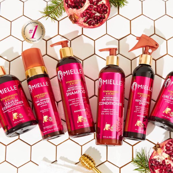 شامپو بدون سولفات موی فر میله با انار و عسل ۳۵۵ میلی‌لیتر – Mielle Pomegranate & Honey Detangling Shampoo 355ml