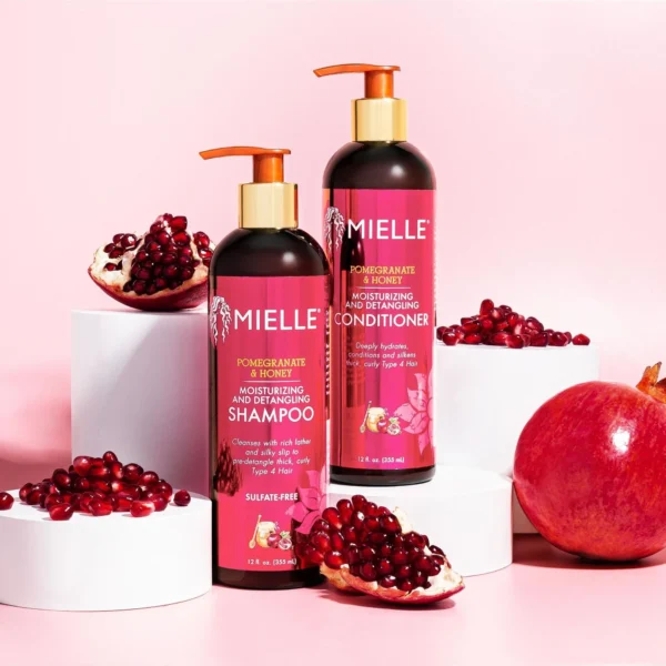 شامپو بدون سولفات موی فر میله با انار و عسل ۳۵۵ میلی‌لیتر – Mielle Pomegranate & Honey Detangling Shampoo 355ml