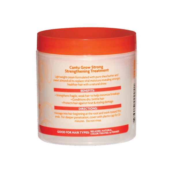 کرم درمانی تقویت‌کننده و بازسازی‌کننده موی کنتو ساخت آمریکا Cantu Grow Strong Strengthening Treatment for Natural & Colored Hair 173gr