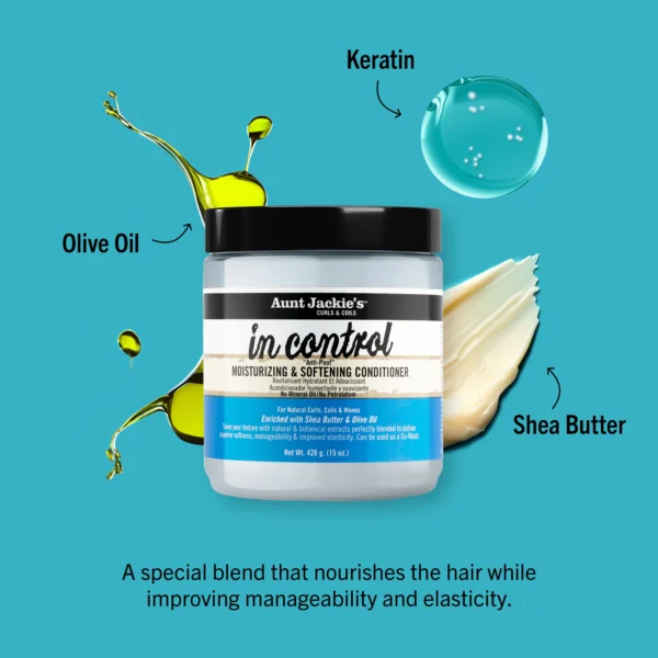 نرم‌کننده رطوبت‌رسان موی فر آنت جکیز Aunt Jackie's Curls & Coils In Control "Anti-Poof" Moisturizing & Softening Conditioner 430ml