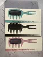 برس ۳ کاره استایل و شانه موی فر (بونس کرل + شانه دندانه درشت + شانه پیک) 3in 1 Curly Hair Styling & Detangling Brush