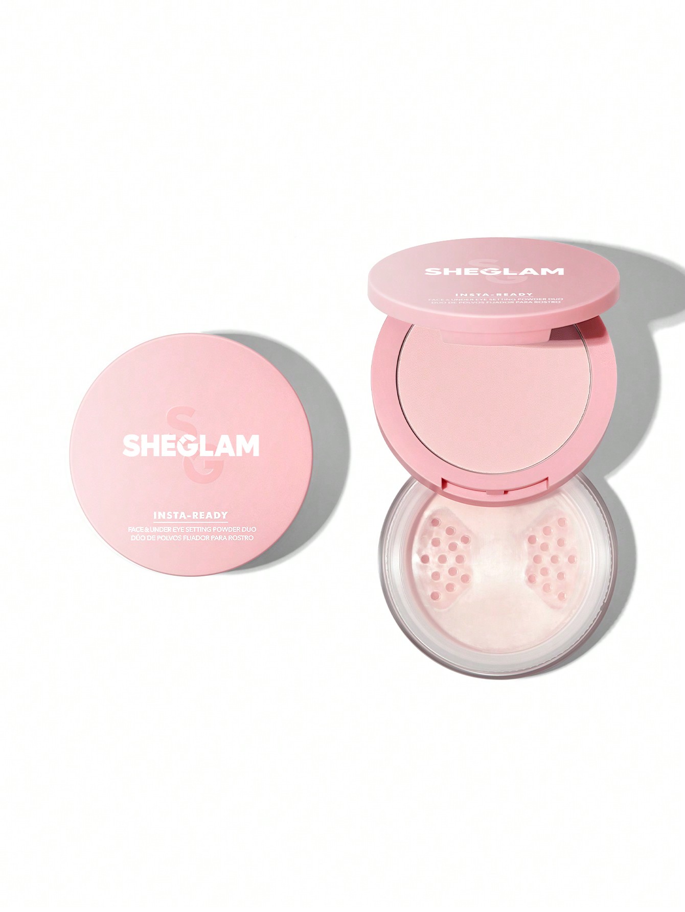 shein@v1@151 پودر فیکس آرایش چشم و صورت شیگلم مدل اینستا ردی SHEGLAM Insta-Ready Duo Bubblegum Face and Eye Setting Powder
