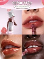 لیپ گلاس براق ماندگار شیگلم رنگ سپیا کیس SHEGLAM Glass Lock Air Lip Gloss (Sepia Kiss)