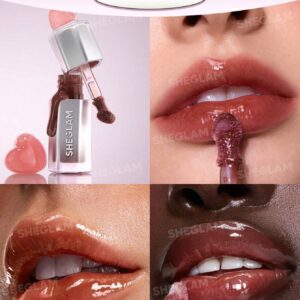 لیپ گلاس براق ماندگار شیگلم رنگ سپیا کیس SHEGLAM Glass Lock Air Lip Gloss (Sepia Kiss)
