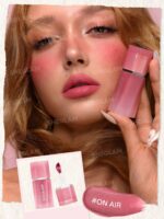 رژگونه و رژ لب ۲ در ۱ مخملی شیگلم رنگ آن ایر (SHEGLAM Air Plush Lip & Cheek Cream (027 On Air
